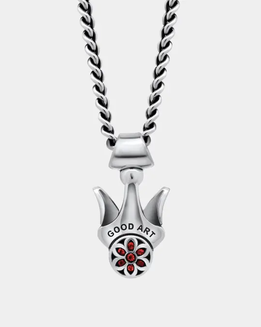 GOOD ART HLYWD Model 10 Button - Sterling Silver with Rubies