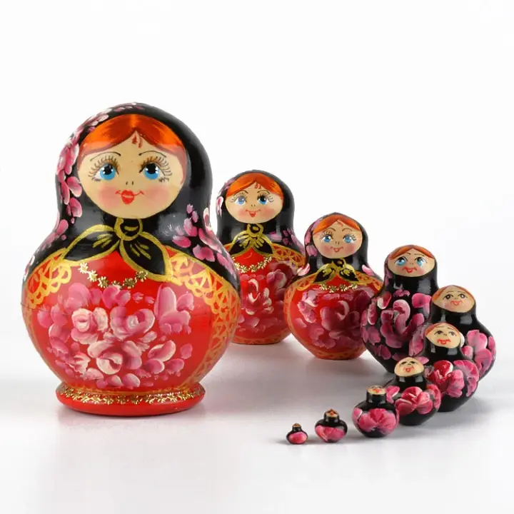 Black Scarf Matryoshka Doll