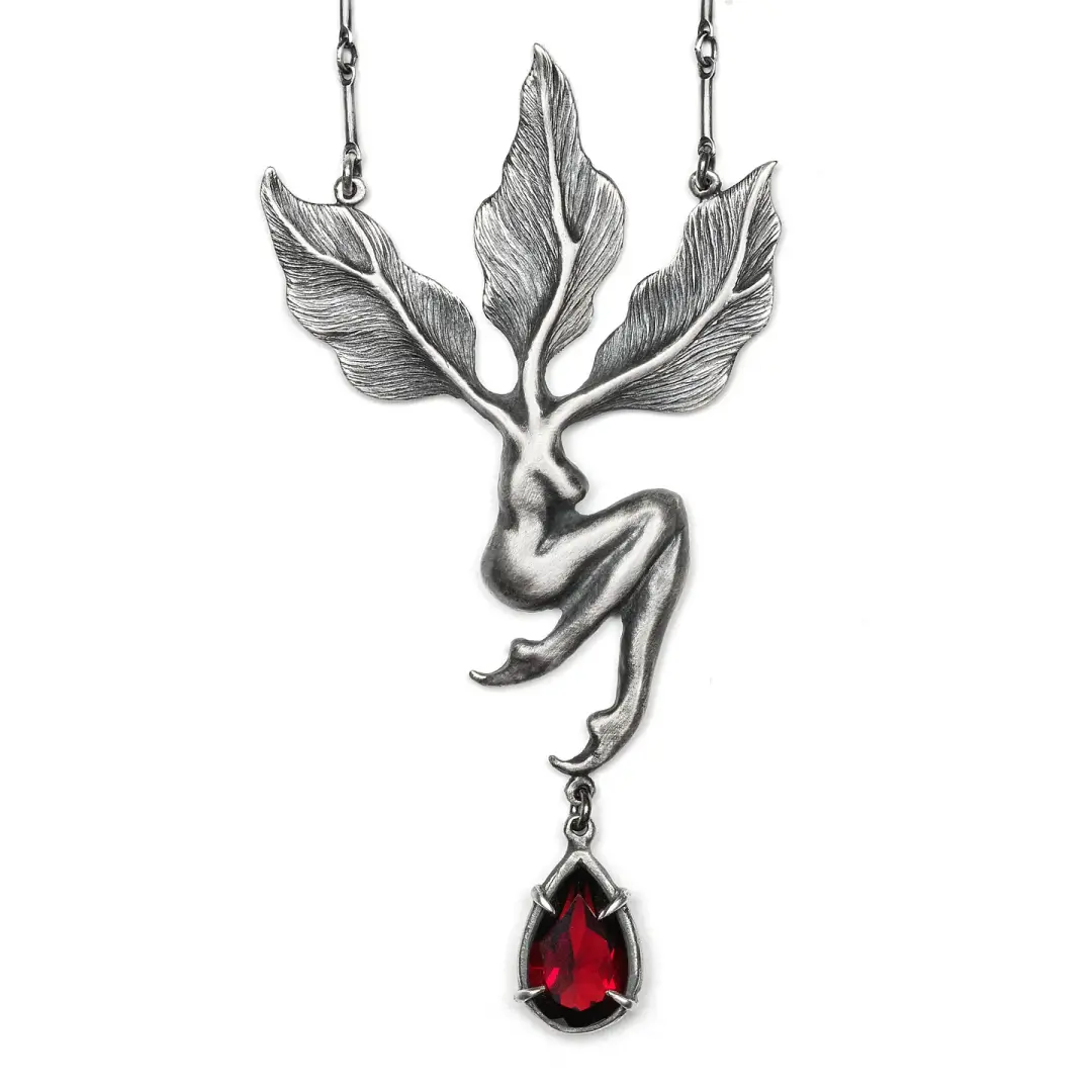 * Ready to Ship * The Dreaming Mandragora. Garnet Necklace.