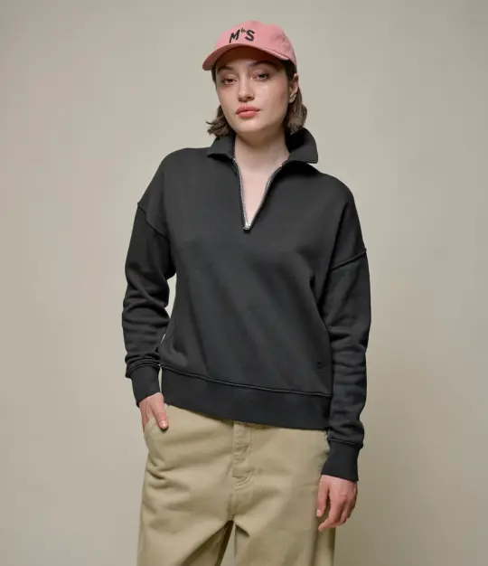 Cropped Retro Fleece Women's Half-Zip Sweatshirt