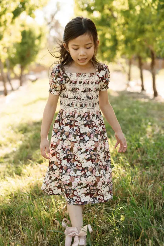 Mini Sunday Best Dress in Midnight Garden