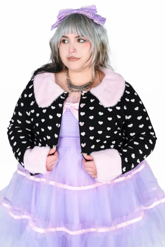 Coco Cardigan - Pink and Black