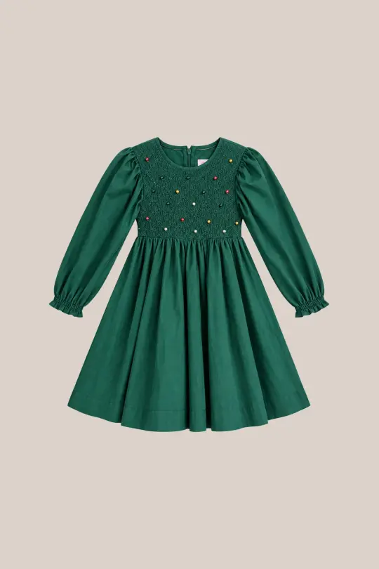 Mini Christmas Tree Dress in Emerald