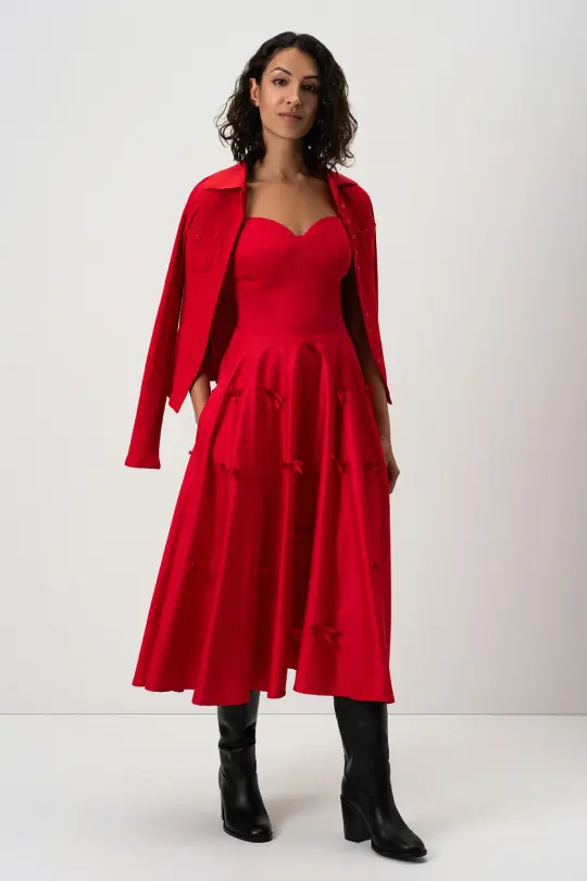Fit and Flare Dress in Red | Little Red Bows