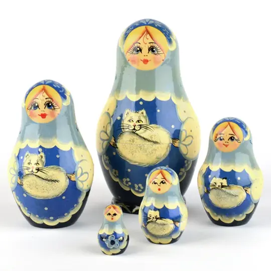 Girl With Cat Stacking Doll