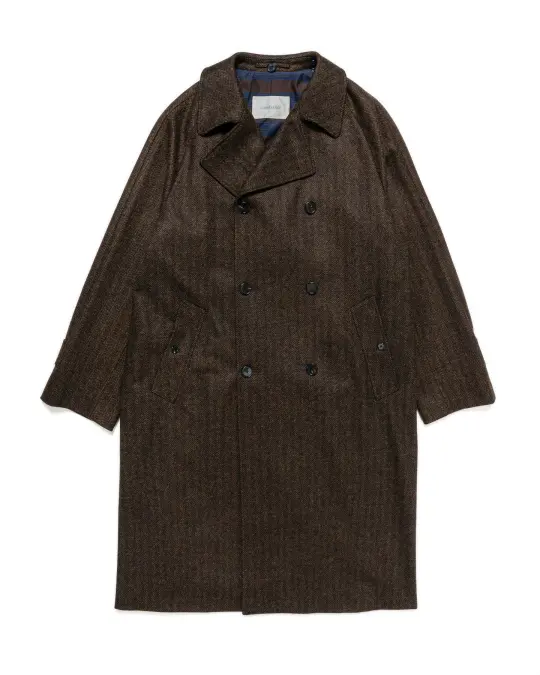 Cohérence FouFou II Coat Chevron Tweed Jersey Brown