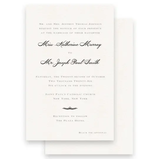 Simple Black Traditional Diplomatic Mixed Font Wedding Invitation