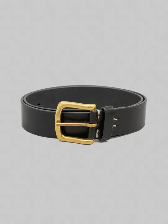 Kobashi Studio Hand Stitched Belt "Kihon" Buckle Black
