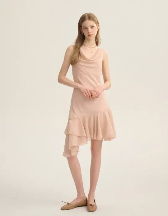 French dress swing collar suspender skirt pink petite short skirt outfit short skirt female summer R3460