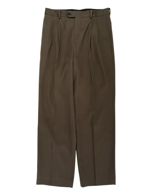Auralee Light Wool Max Gabardine Two-Tuck Slacks Dark Brown