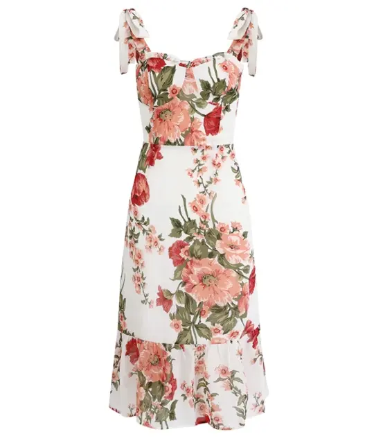 French holiday style long white 2025 new dress R2643