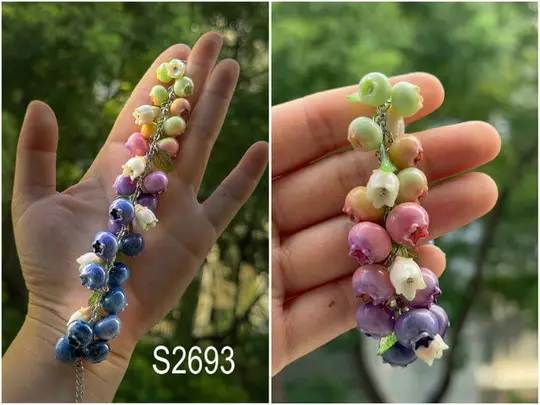 clay blueberry bracelet