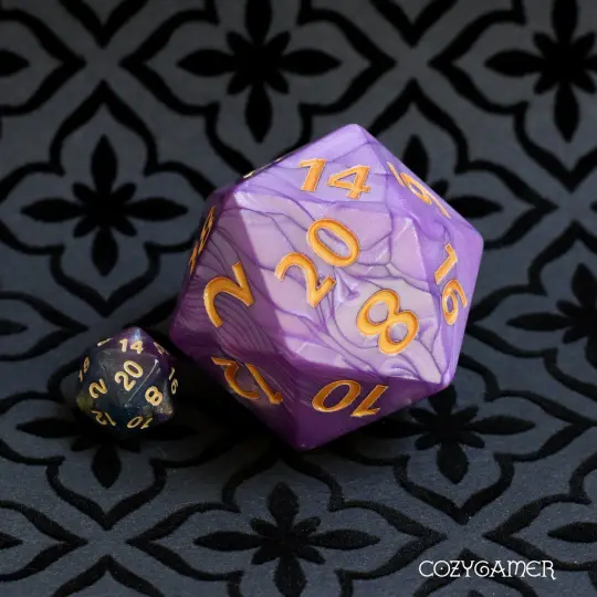 Giant Pearly D20 – 55mm Large Acrylic Twenty-Sided Die