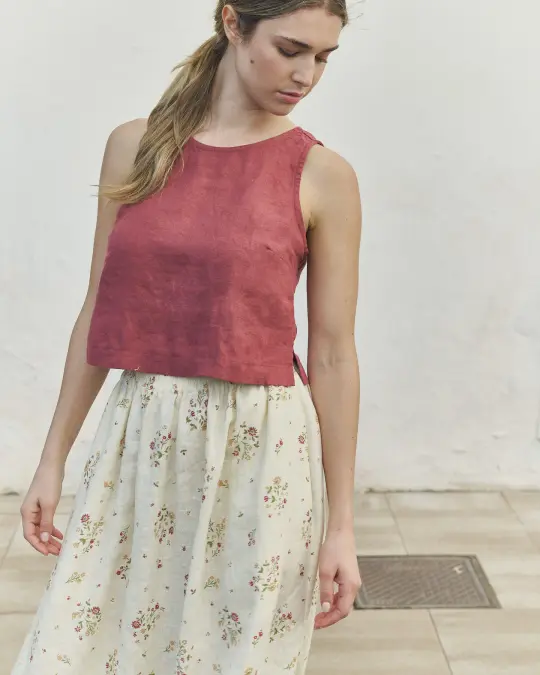 BAY cropped linen top