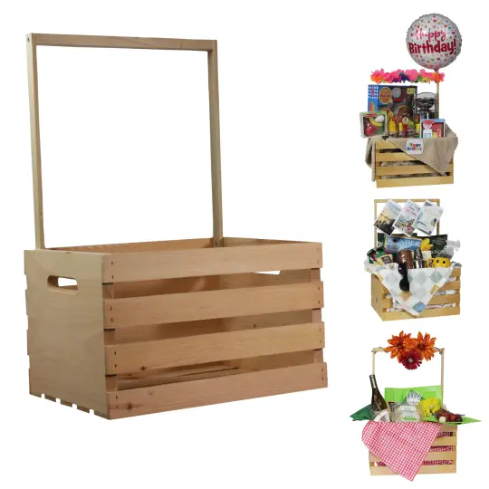 3 Stories Trading Company Baby Shower and Special Occasion Large Gift Crate with Display or Clothes Rod