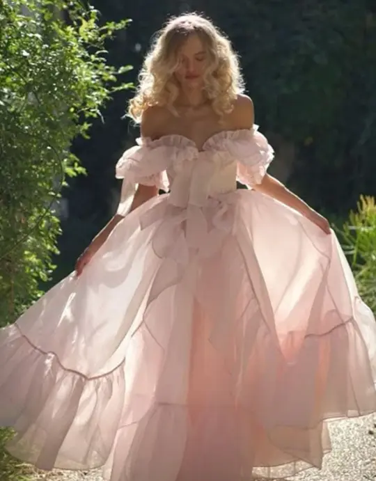 Hazy Girlish Prom Gown Blush Pink Women's Corset Maxi Birthday Dress — Fall Outfit 2026 New RS3074