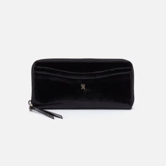 Max Large Zip Around Continental Wallet (Black)