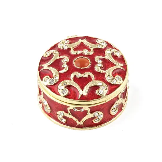 Red Keepsake Box With Hearts