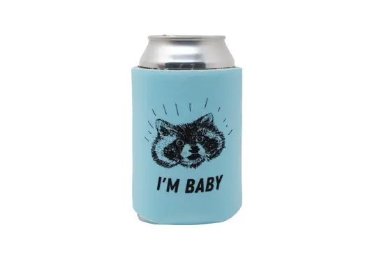 Blue Raccoon Can Holder