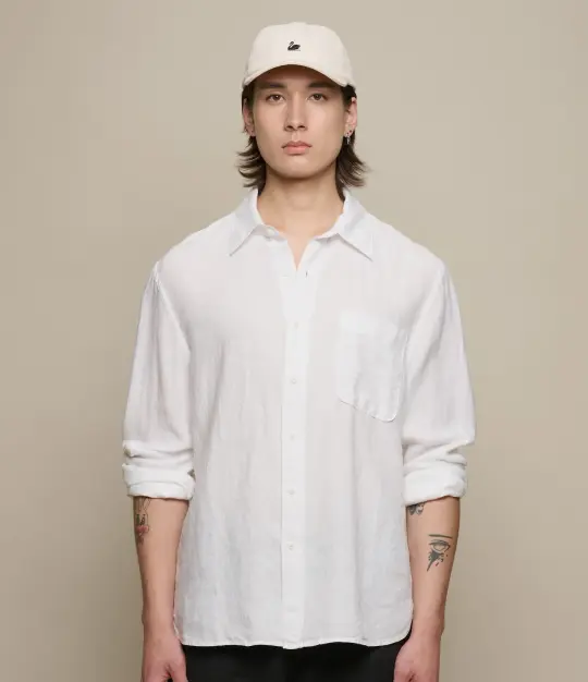 Relaxed Fit Linen Long Sleeve Shirt