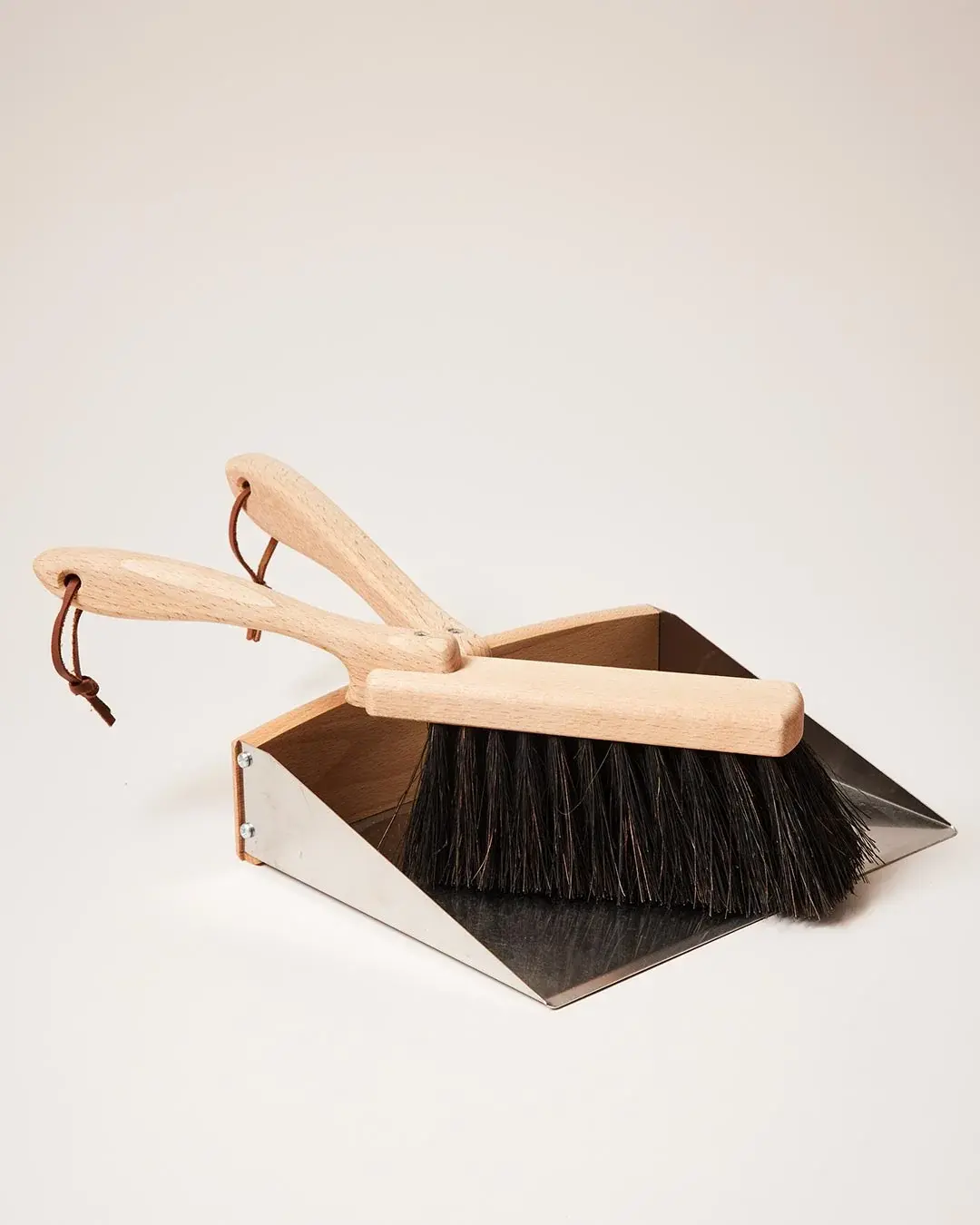 Wooden Utility Dust Pan and Brush Set