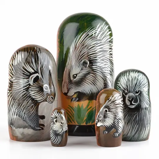 Porcupine Family Nesting Doll
