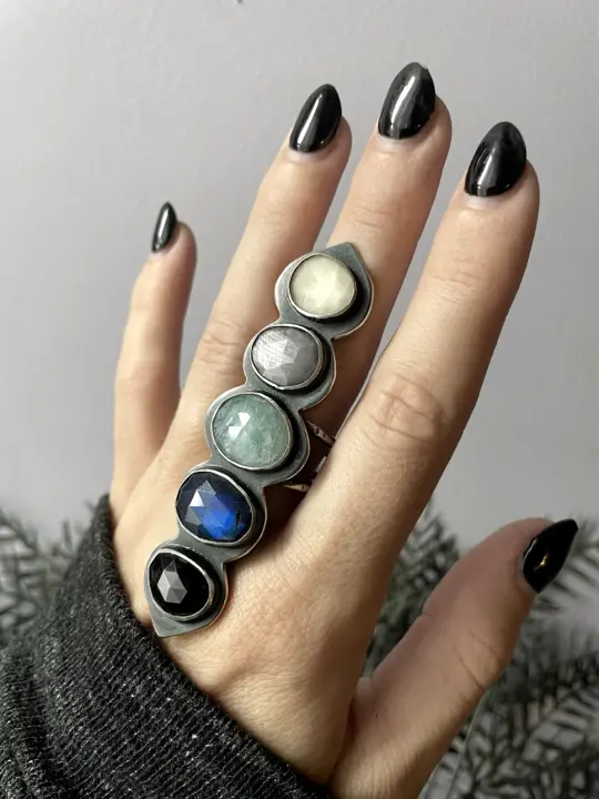 5 Stone Aegean Sea Ring - Size 10