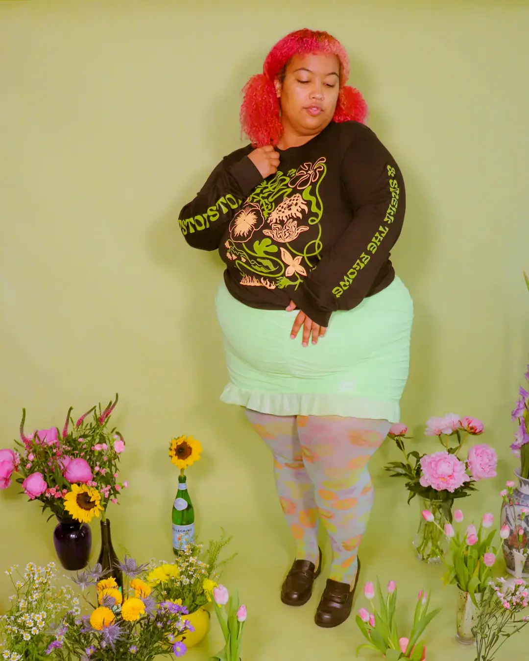 Flame Flowers Long Sleeve Tee