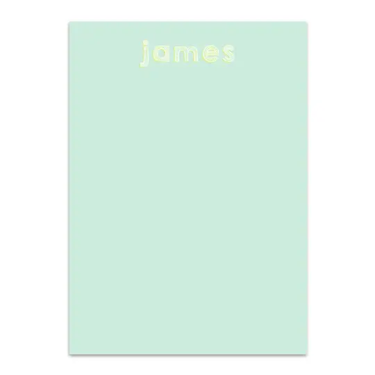 Boy's Mint Textured Font Custom Notepad