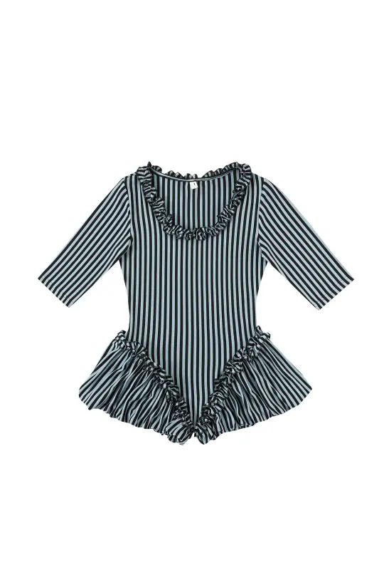 Jester Romper Blue Stripe