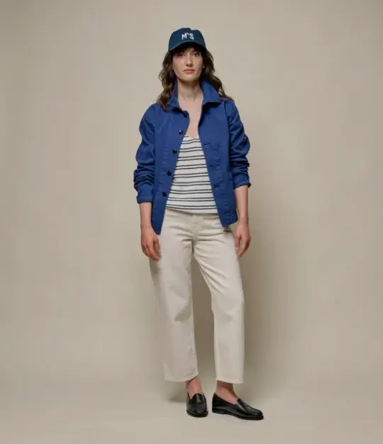 Cropped Worker's Cotton Twill Jacket