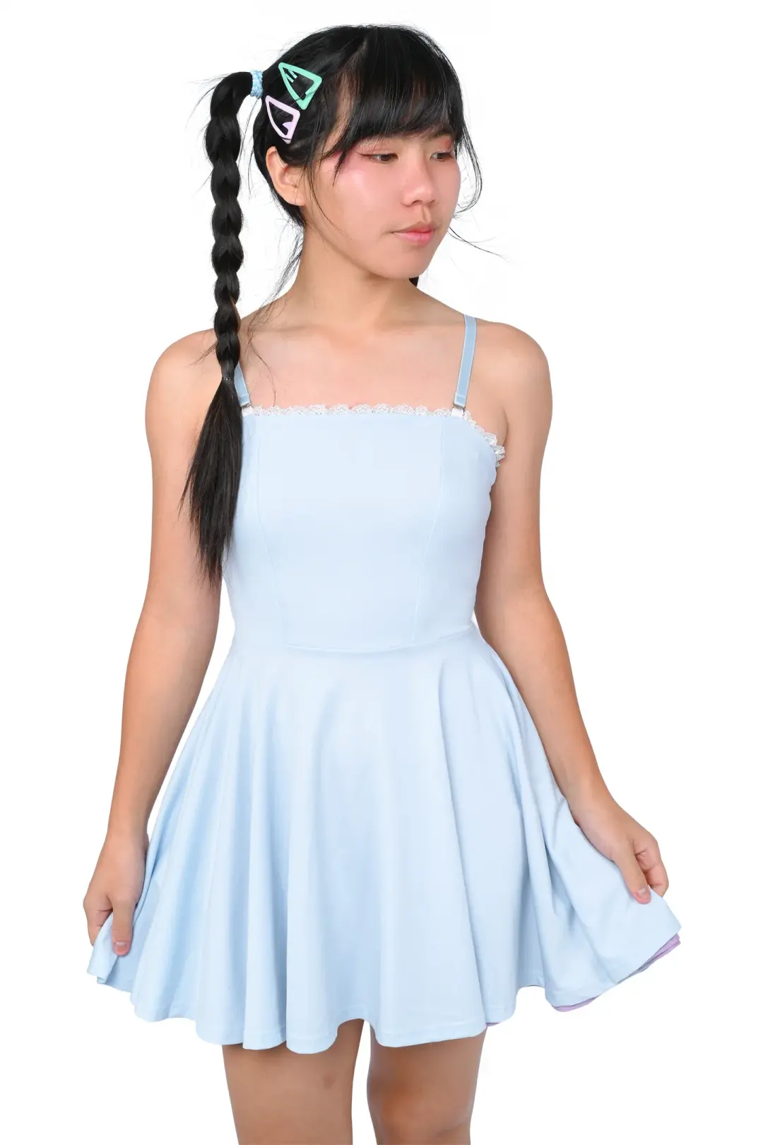 Basics Reversible Skater Dress - Lavender/Blue