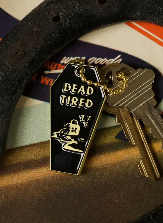 Dead Tired Coffee Keychain