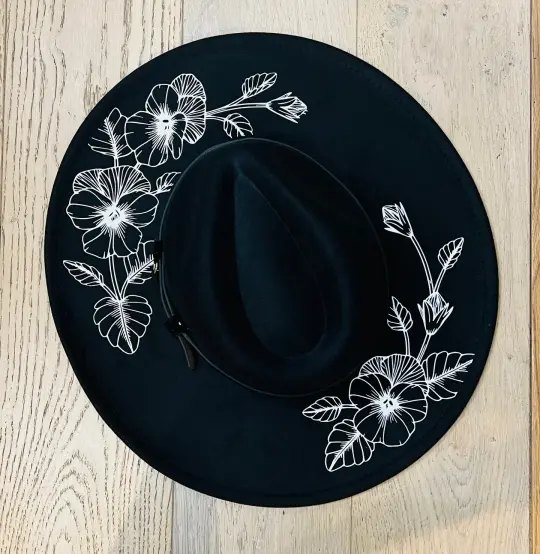 Pansies Vegan Felt XL Brim Hat