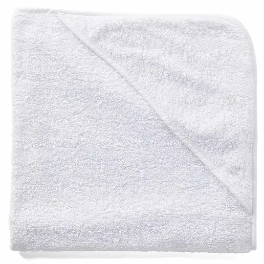 Baby Mode Signature Baby Boys and Girls Bath Towel with Piping, White