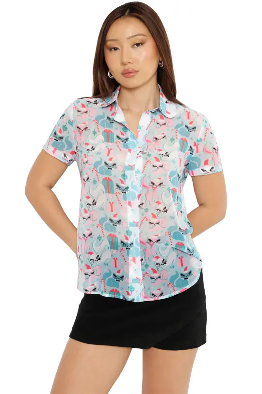 Purr-esent Cute As A Button Shirt