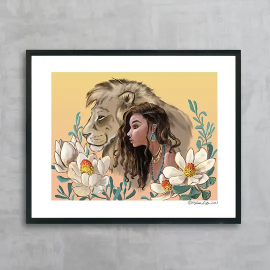 Girl and Lion Fine Art Print, Wholesale