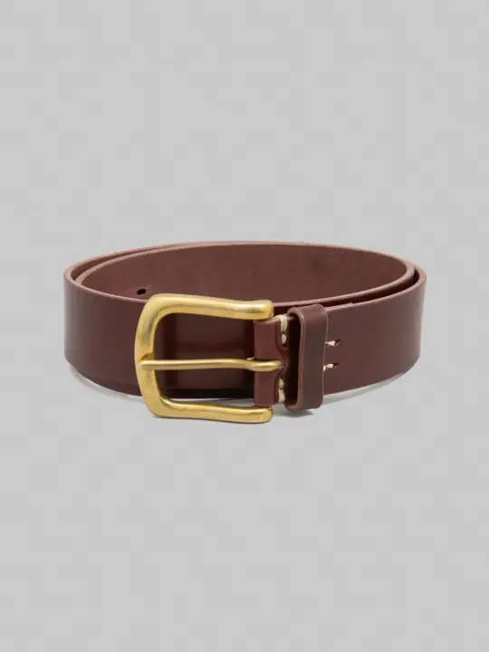 Kobashi Studio Hand Stitched Belt "Kihon" Buckle Brown
