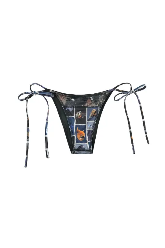 Scrap Patchwork String Bikini Bottom