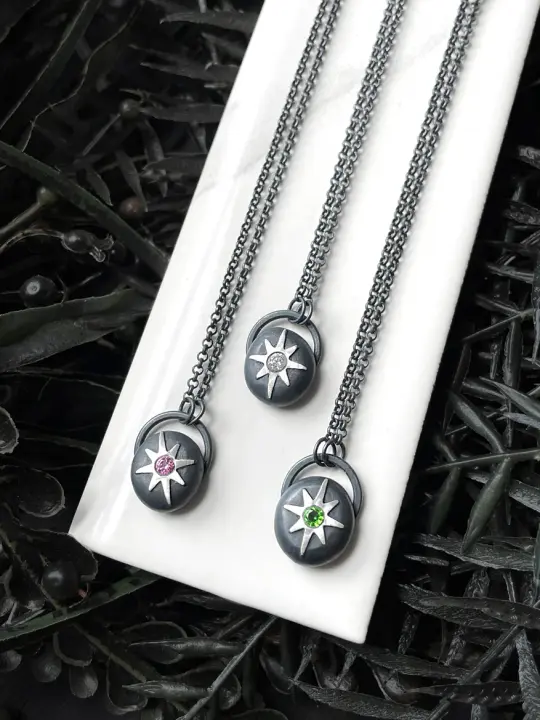 Silver Stone Star Pendants - 1 Left