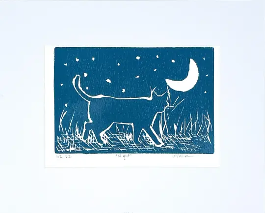 "Night" - Linocut Print