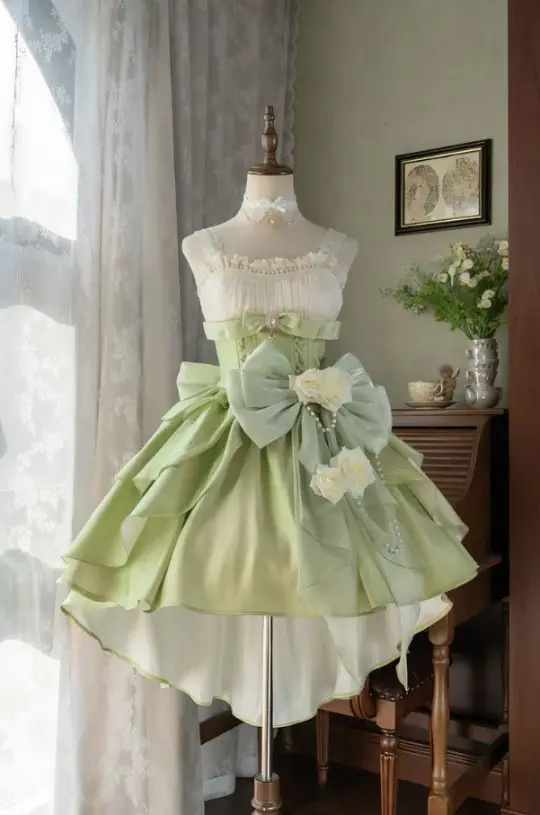 Pretty Patchwork Homecoming Dress ,A-Line Spaghetti Straps Bow Waist Ornament Corset Cute Princess Dress RS1057