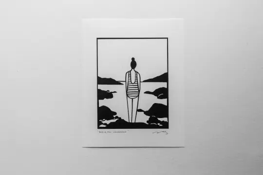 "Bay Of The Subconscious (Striped Swimsuit)" 8x10" Print