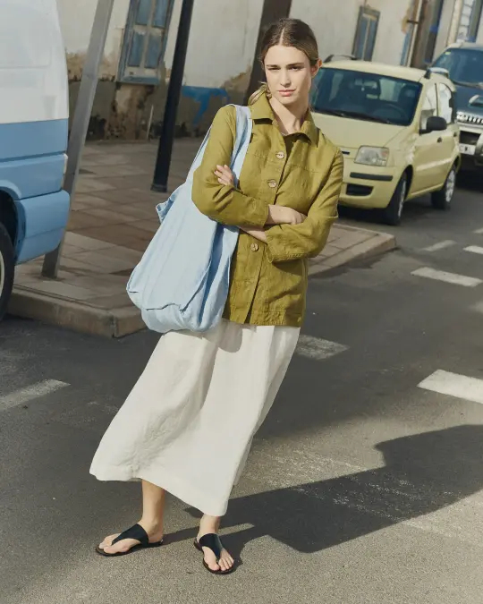 HELSINKI button down linen jacket