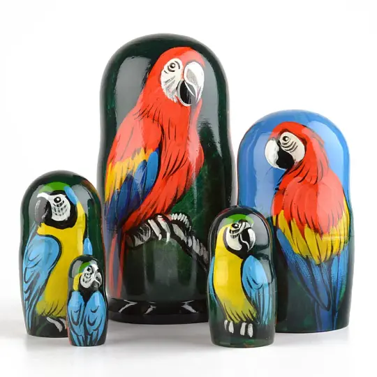 Macaw Parrots Nested Doll