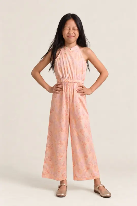 Kodi Jumpsuit - Pink Floral Bamboo