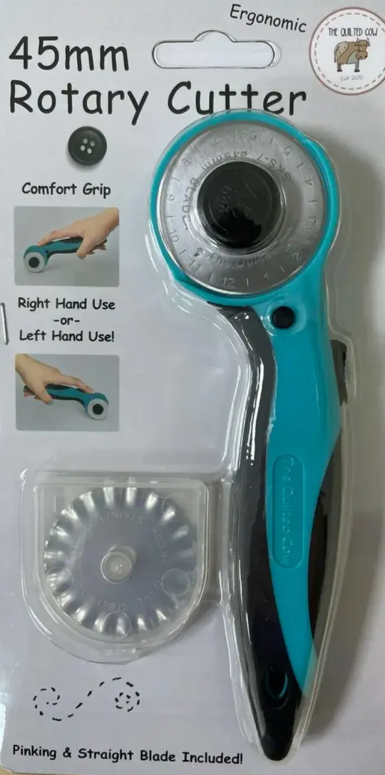 Quilted Cow 45mm Rotary Cutter & Blades