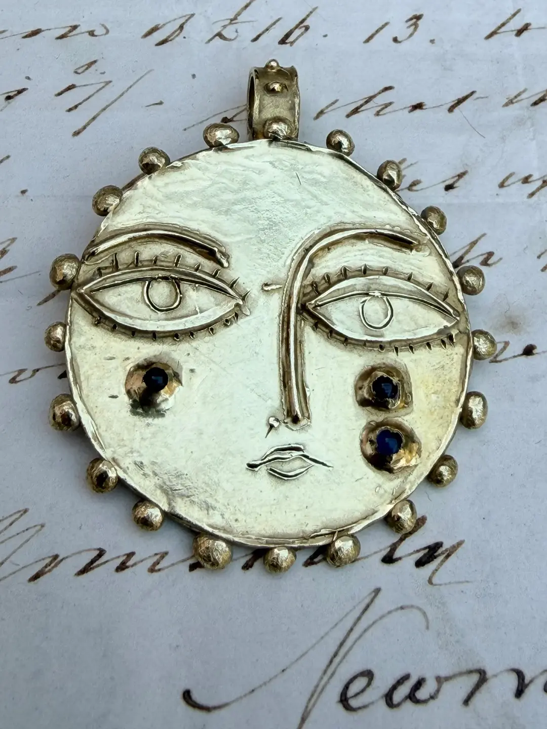 Large Crying Sun Pendant