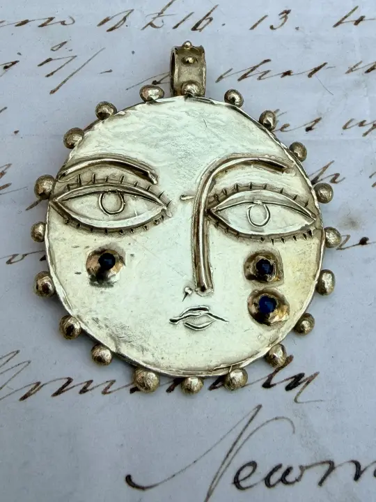 Large Crying Sun Pendant