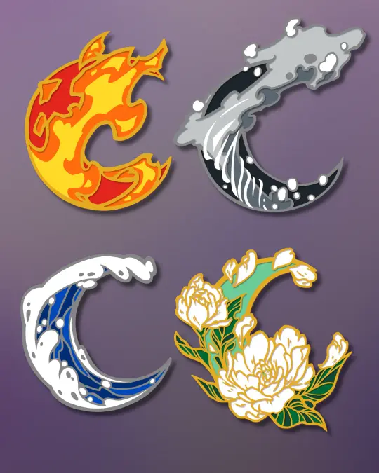 Elemental Moons Sticker Pack